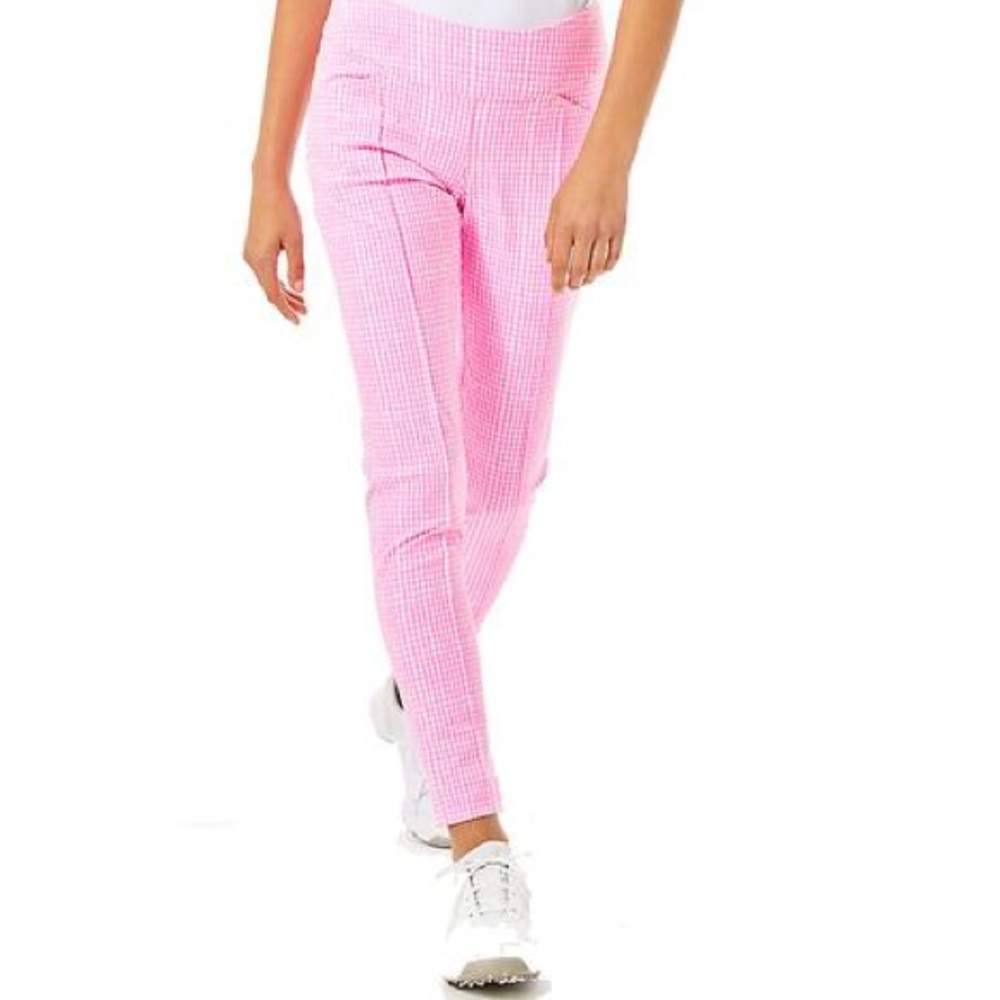 Lilly Pulitzer Luxletic Corso Pant Pink Gingham Size 2